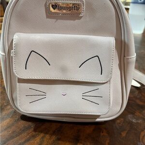Loungefly Cream Cat Face Mini Backpack